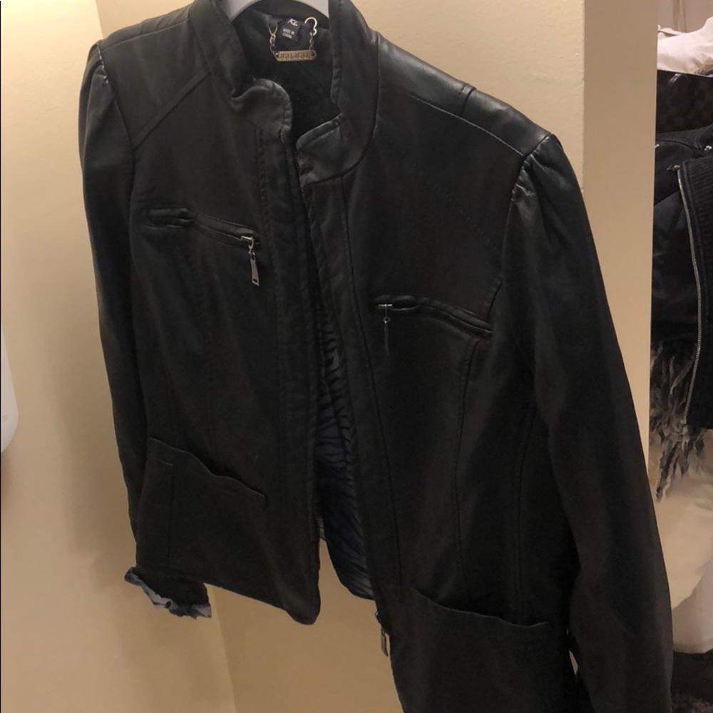 Black leather jacket